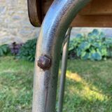 Blue formica table with extensions