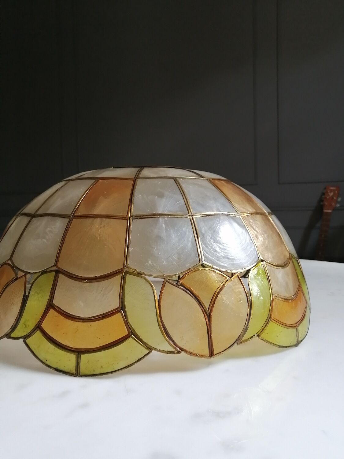 Pair of mother-of-pearl lampshades
