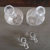 Duo of crystal perfume bottles late 19th early 20th century