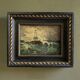 19th century miniature painting "The lighthouse in the storm"