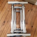 70s designer chrome base coffee table