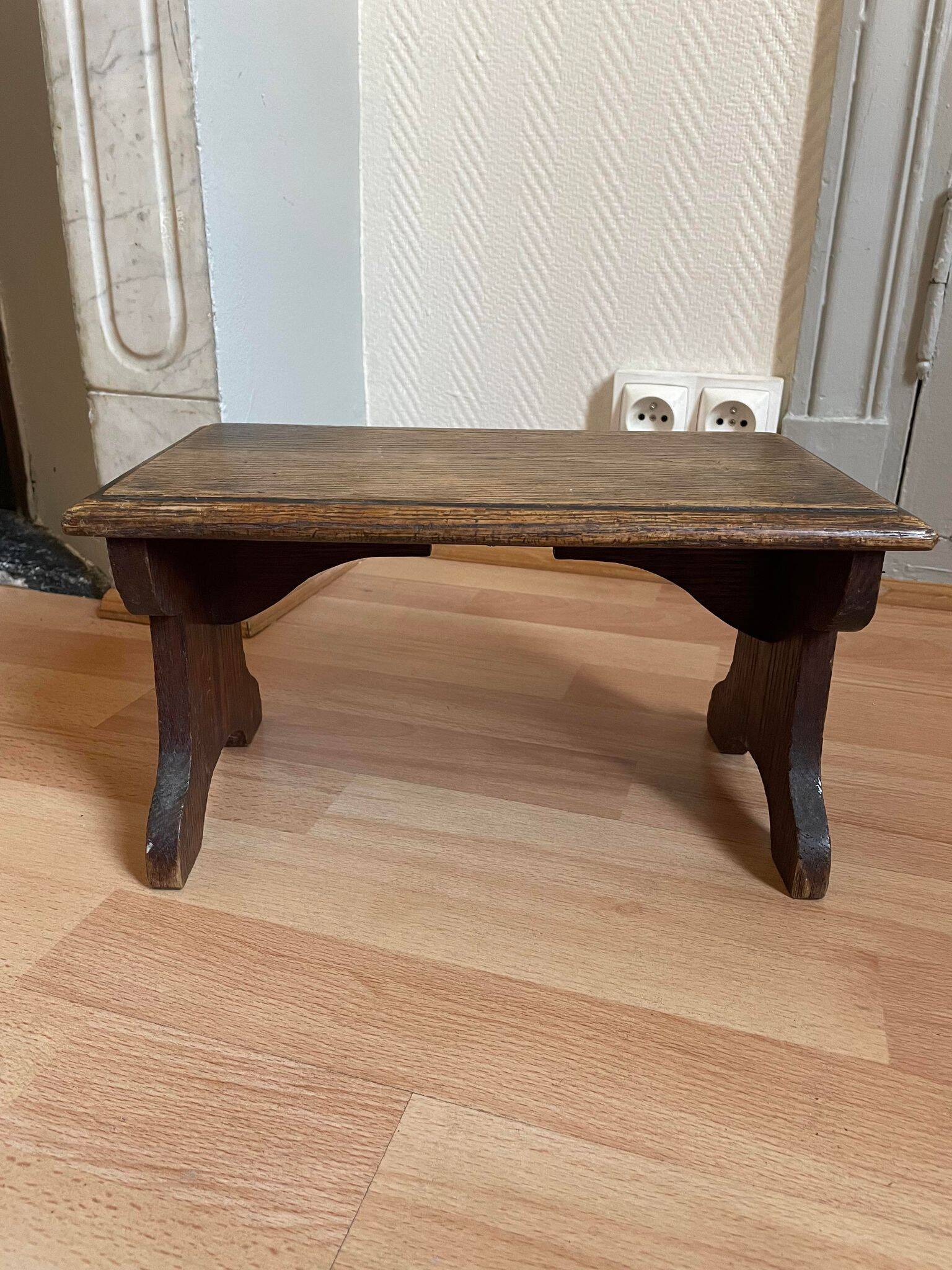 Wooden footrest stool