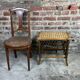 Vintage bamboo and rattan side table braided 1960
