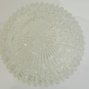 1970s vintage cut glass suspension – retro design ball lamp – L