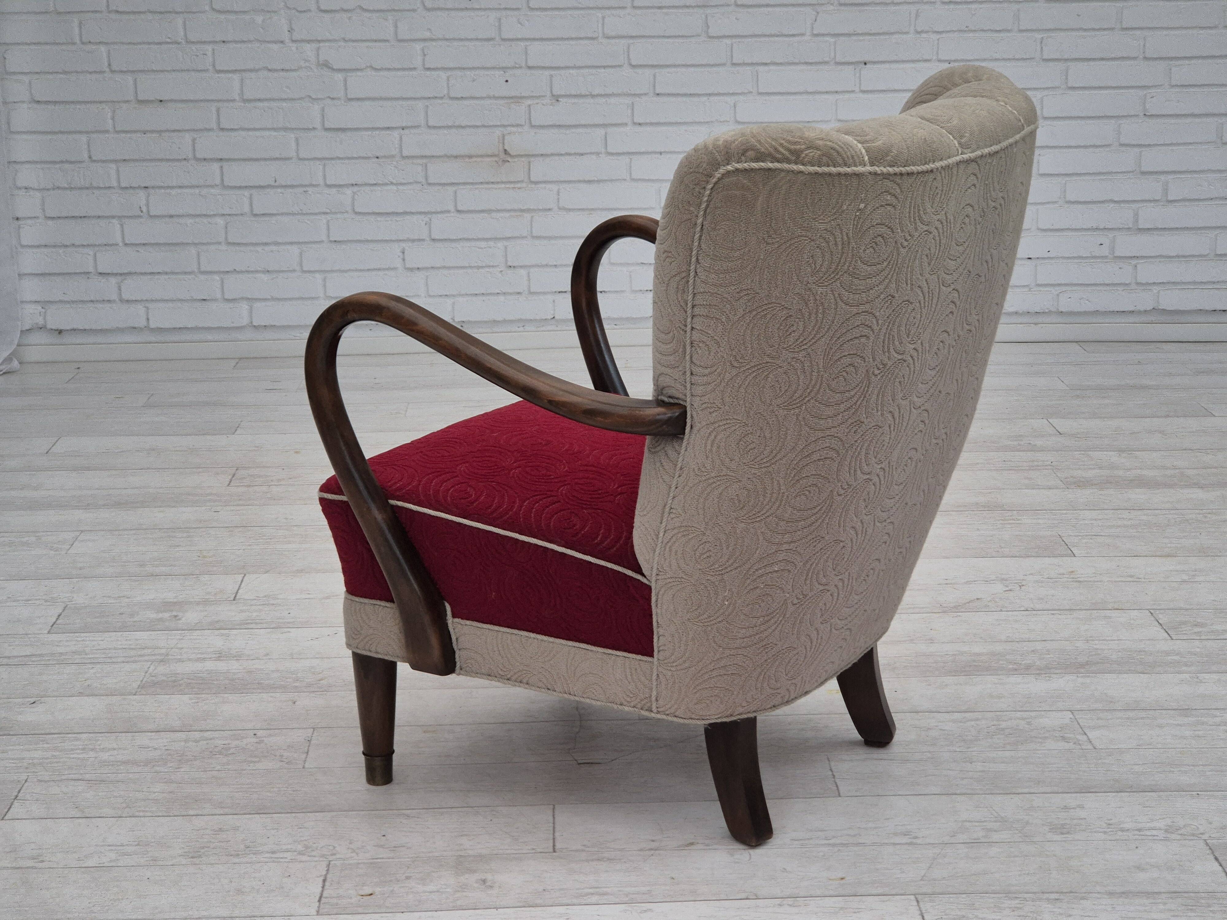Années 1960, design danois par Alfred Christensen, fauteuil en état d'origine.