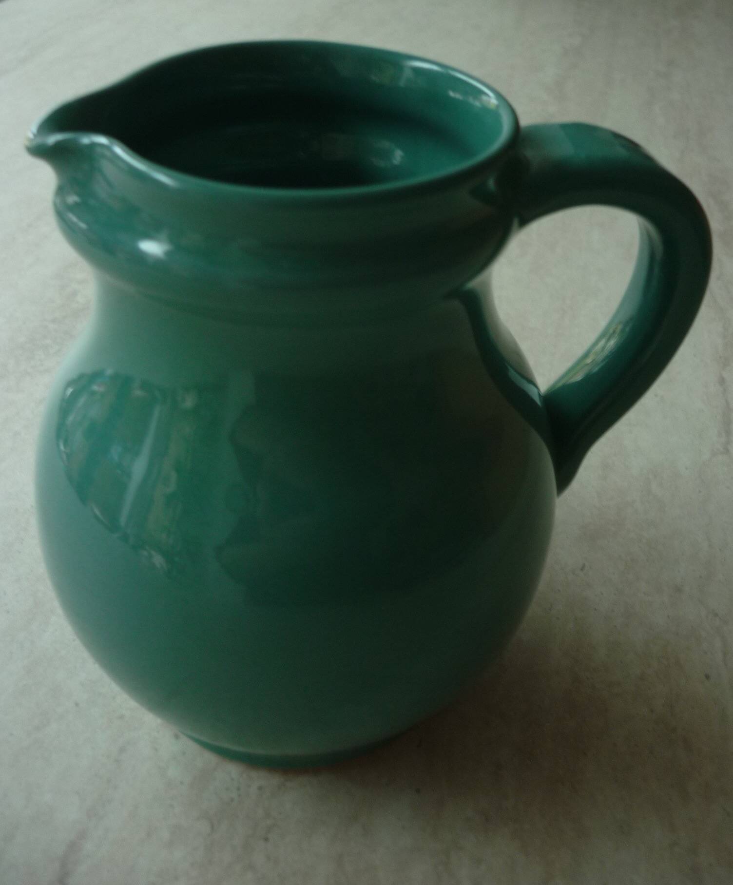 Pot à lait en céramique vert/ bleu canard