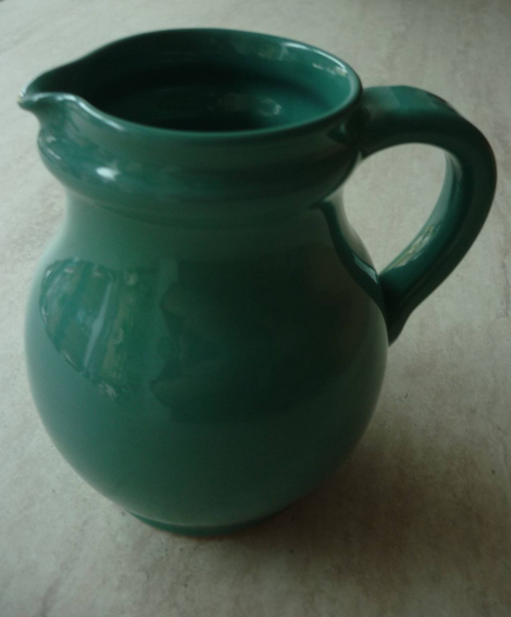 Green/duck blue ceramic milk jug