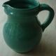 Green/duck blue ceramic milk jug