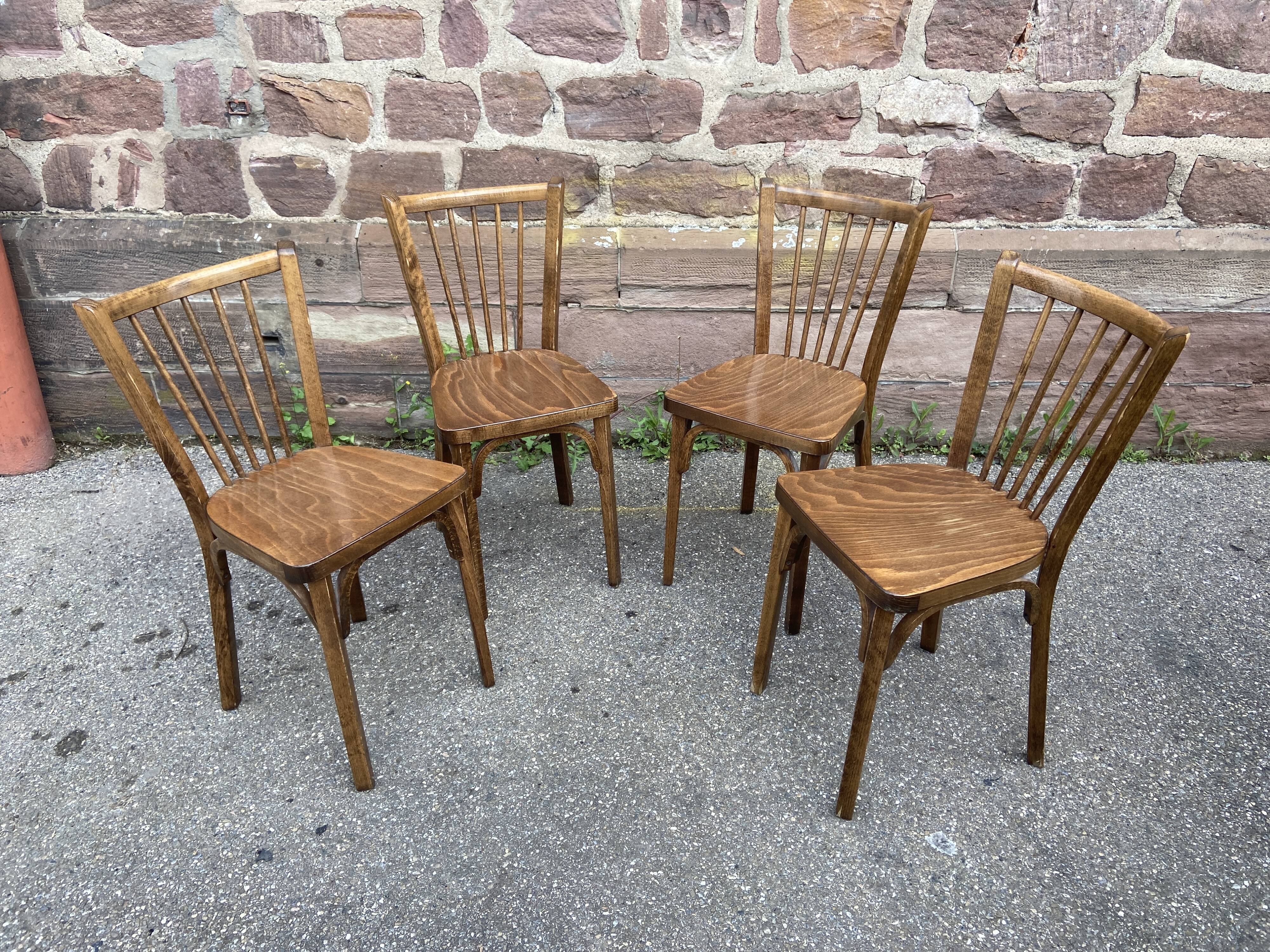 4 Baumann café chairs 1960