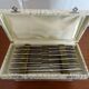 24 Art Deco style stainless steel knives - 12 desserts and 12 cheeses - In boxes