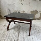 Empire style marble and mahogany coffee table