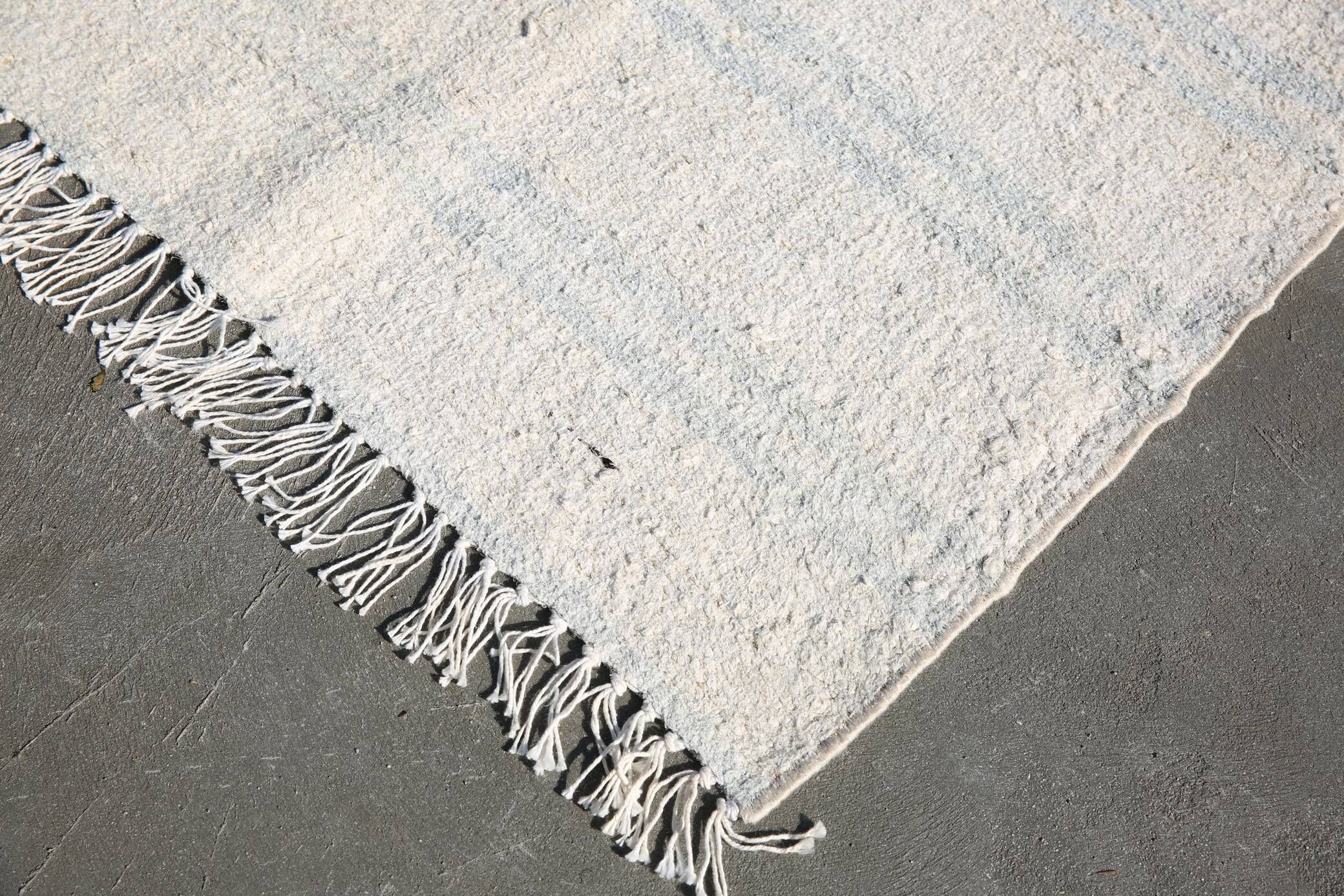 3x9 Soft Pink & Beige Turkish Woven Oushak Runner Rug, 79x266 Cm