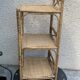 Bamboo and wicker shelf, 3 vintage floors