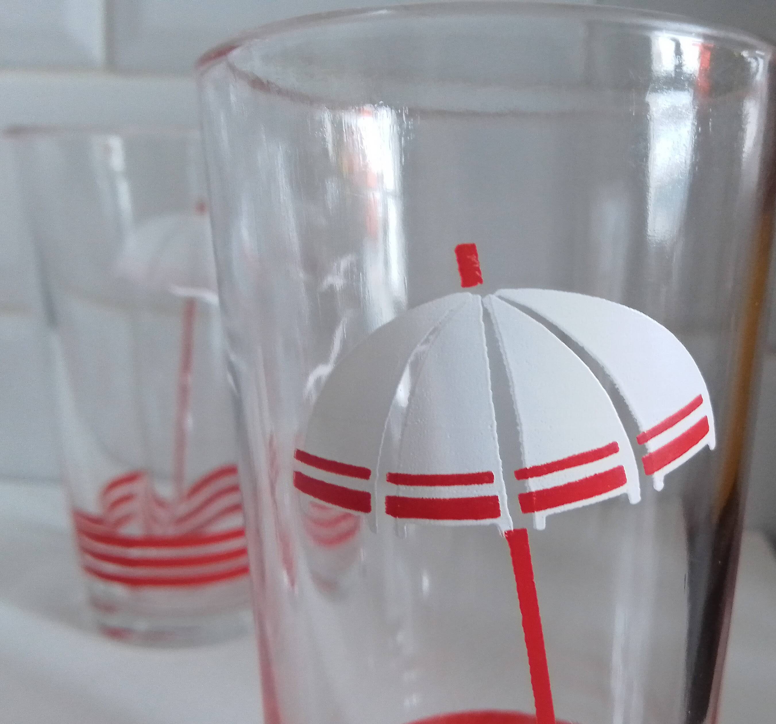 Set of 4 orangeade glasses, Made in Yugoslavia