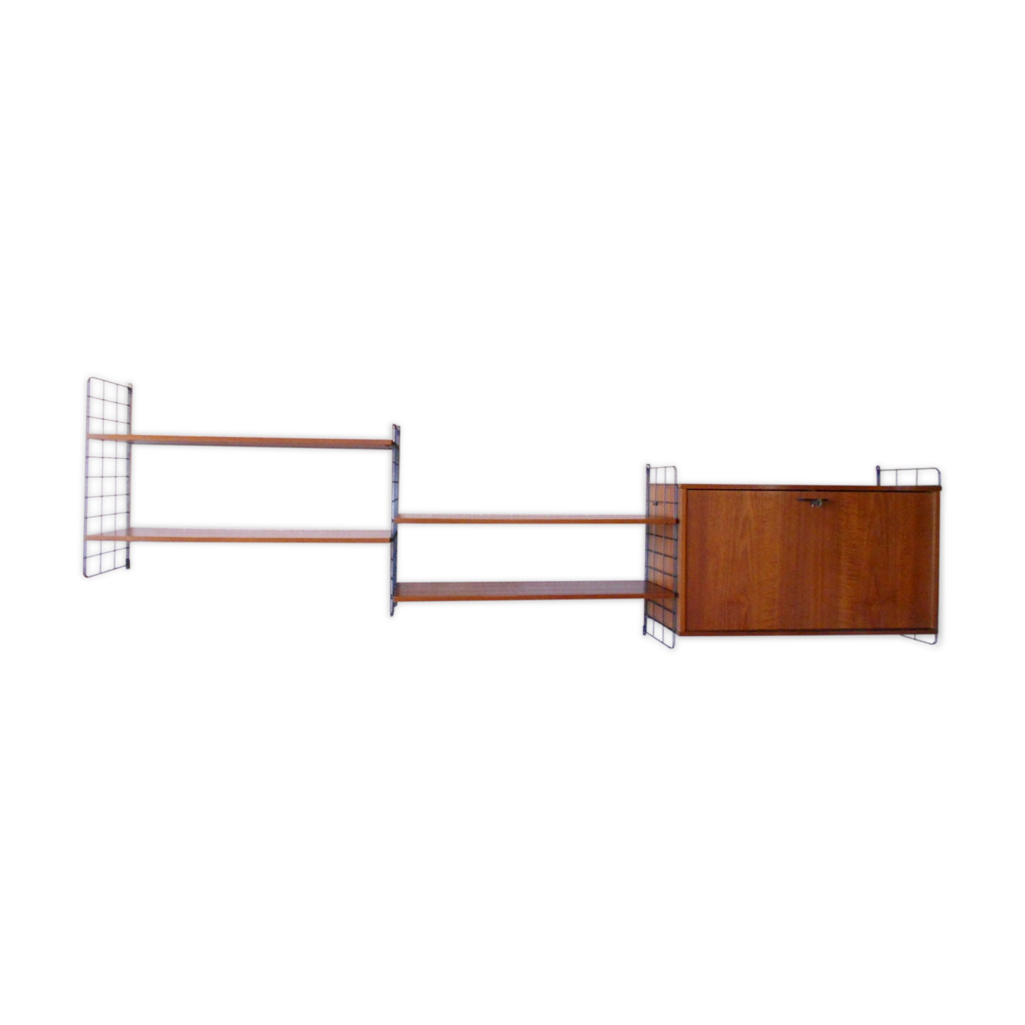 Scandinavian teak wall shelves and modular teak