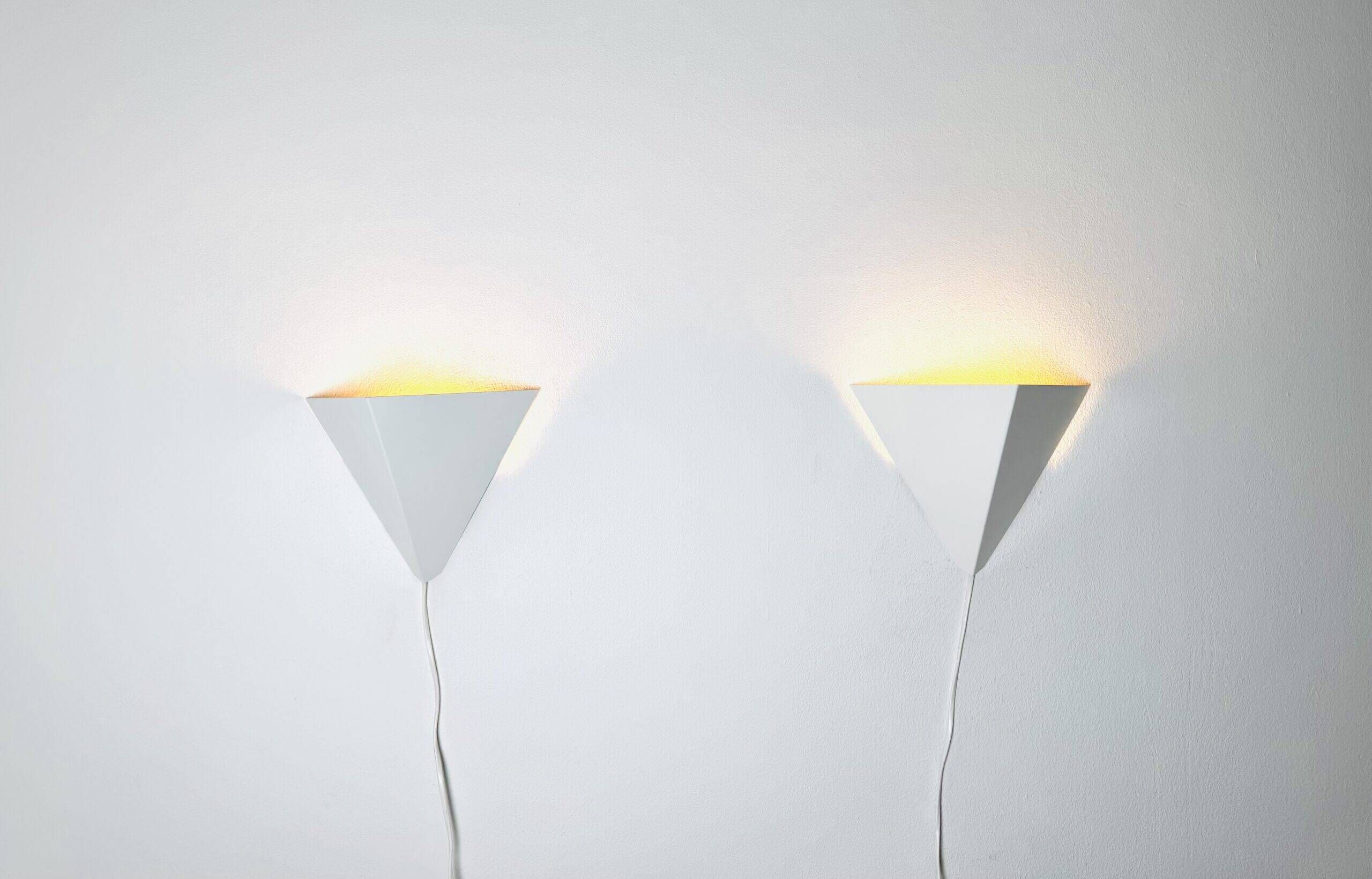 Geometric Pyramid Wall Lamps By J.J.M. Hoogervorst For Anvia Nederland, The Netherlands, 1960S