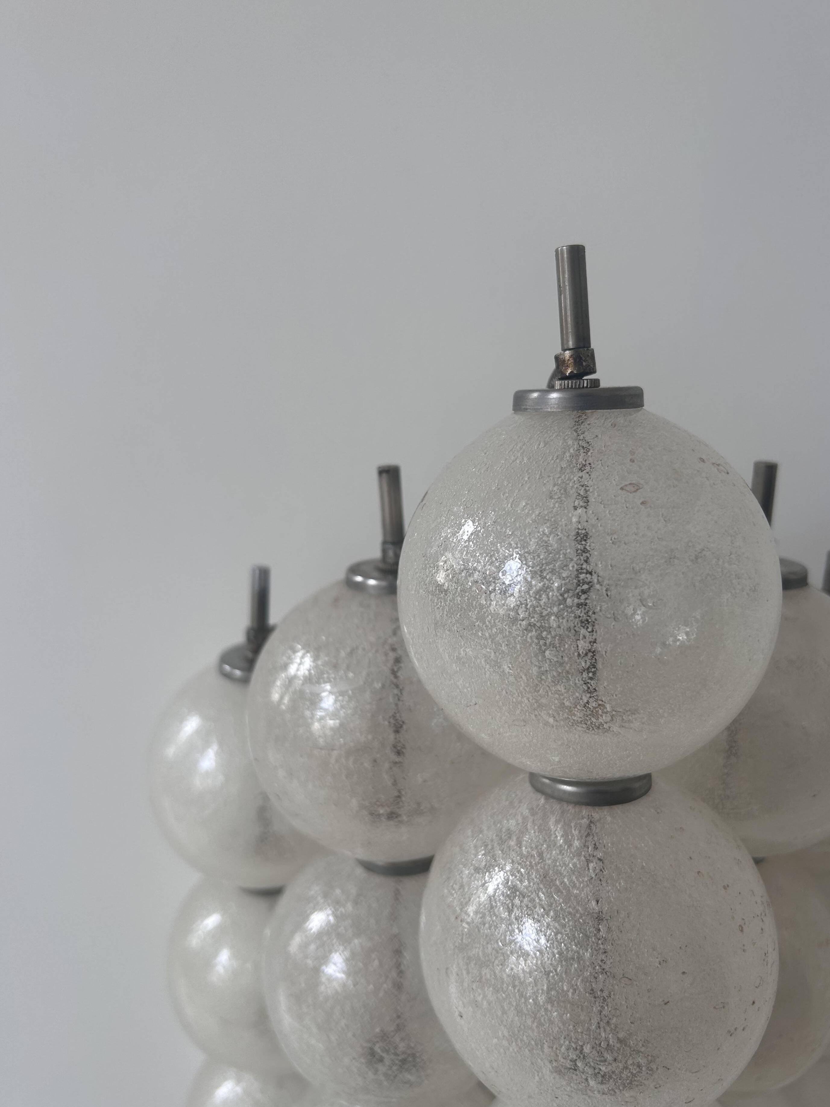 Vintage "Sterrenbeeld" wall lamp, Murano bubbled glass, Raak Netherlands 1960