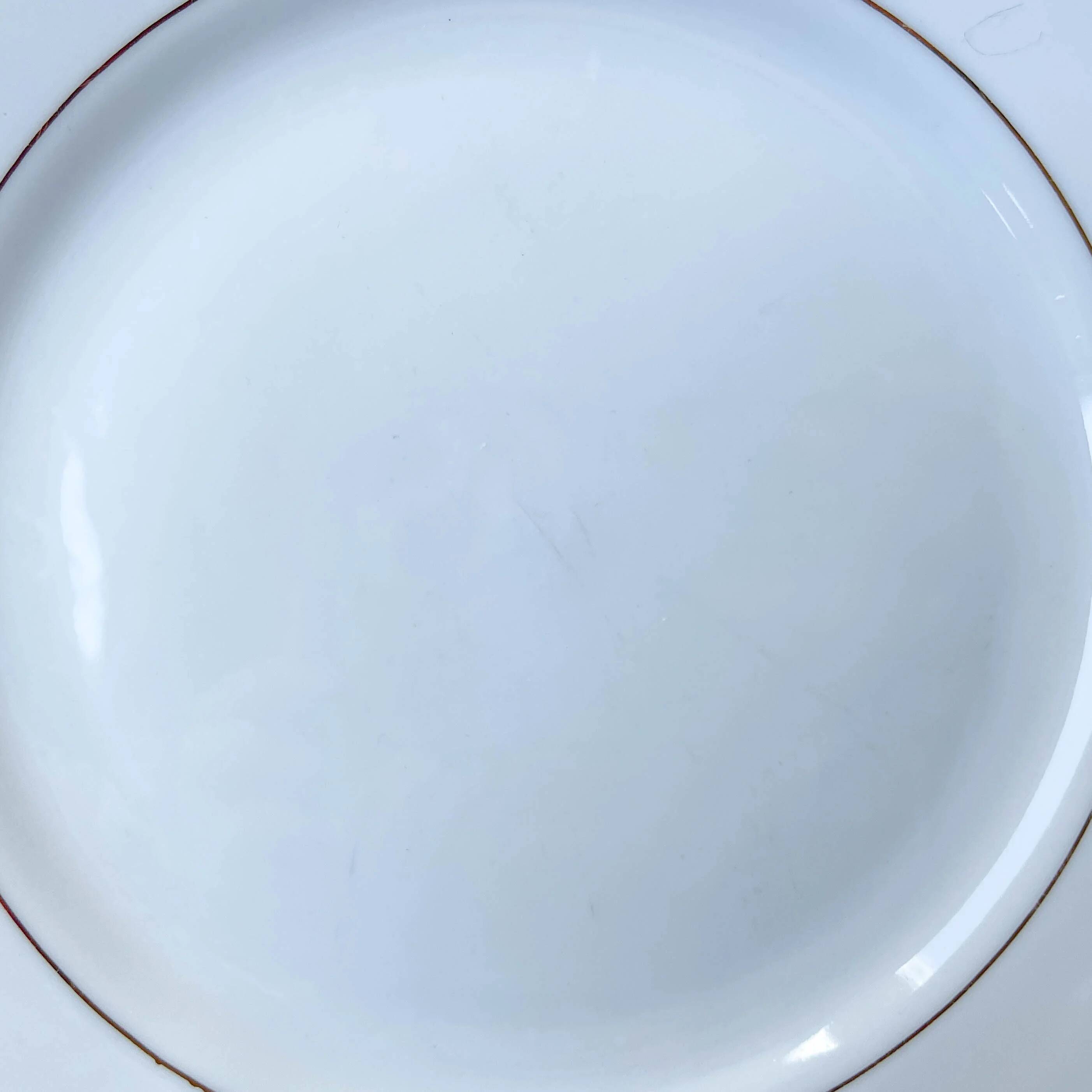 6 vintage white and gold porcelain dinner plates Kahla Gbr