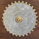 Vintage ceiling light with cut glass and gold metal.