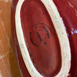 Set of 3 Vintage Red Oriental Ceramic Pocket Vases with Black Decor