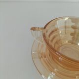 Iridescent cups and saucers