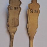 6 small numbered silver teaspoons, Minerva hallmark.