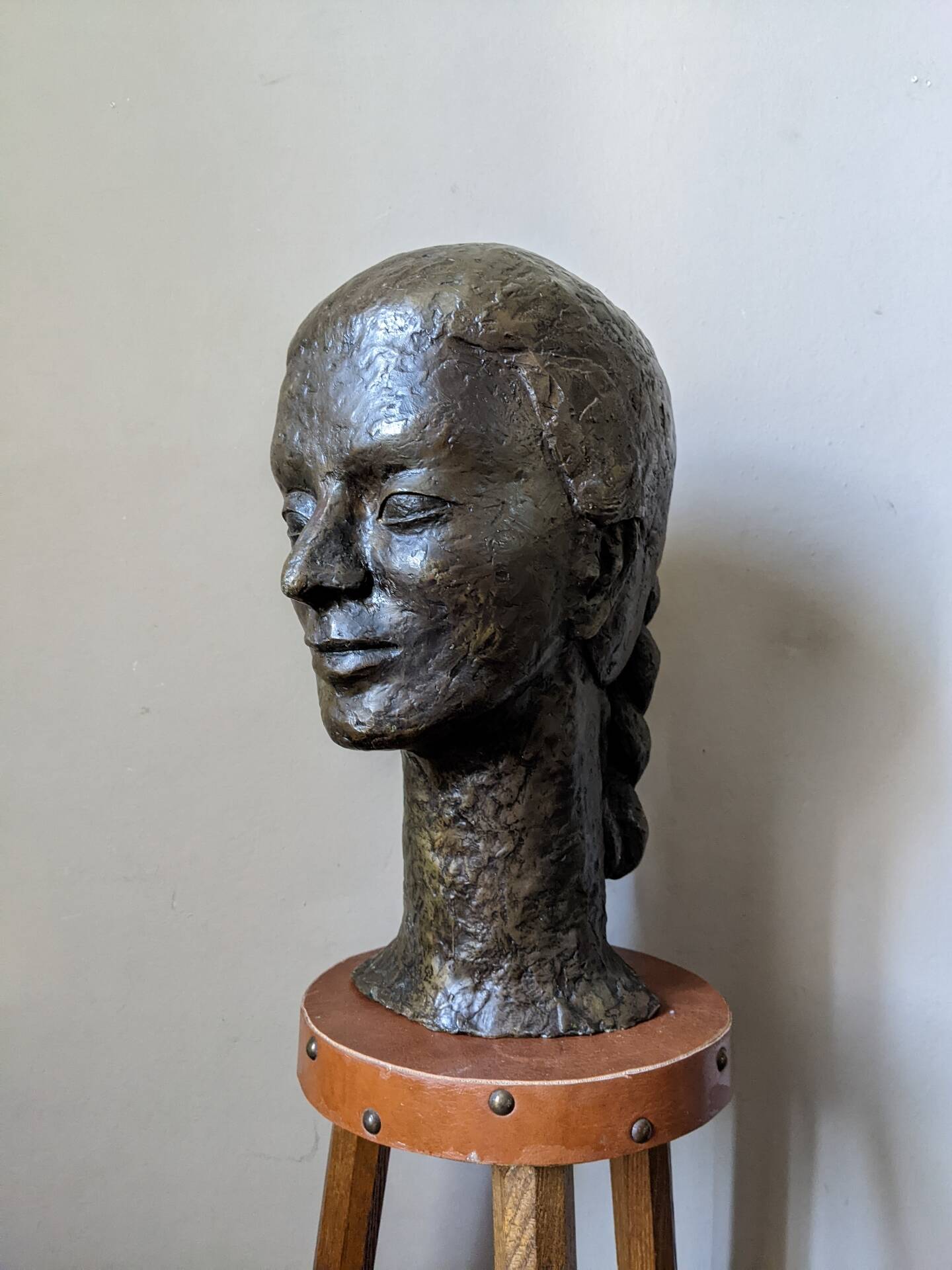 Handcrafted bronze bust sculpture