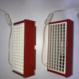 Pair of Ikea metal wall lights type V204 red