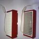 Pair of metal wall lights IKEA type V204 red