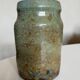 Turquoise and gilded earthenware potter's vase