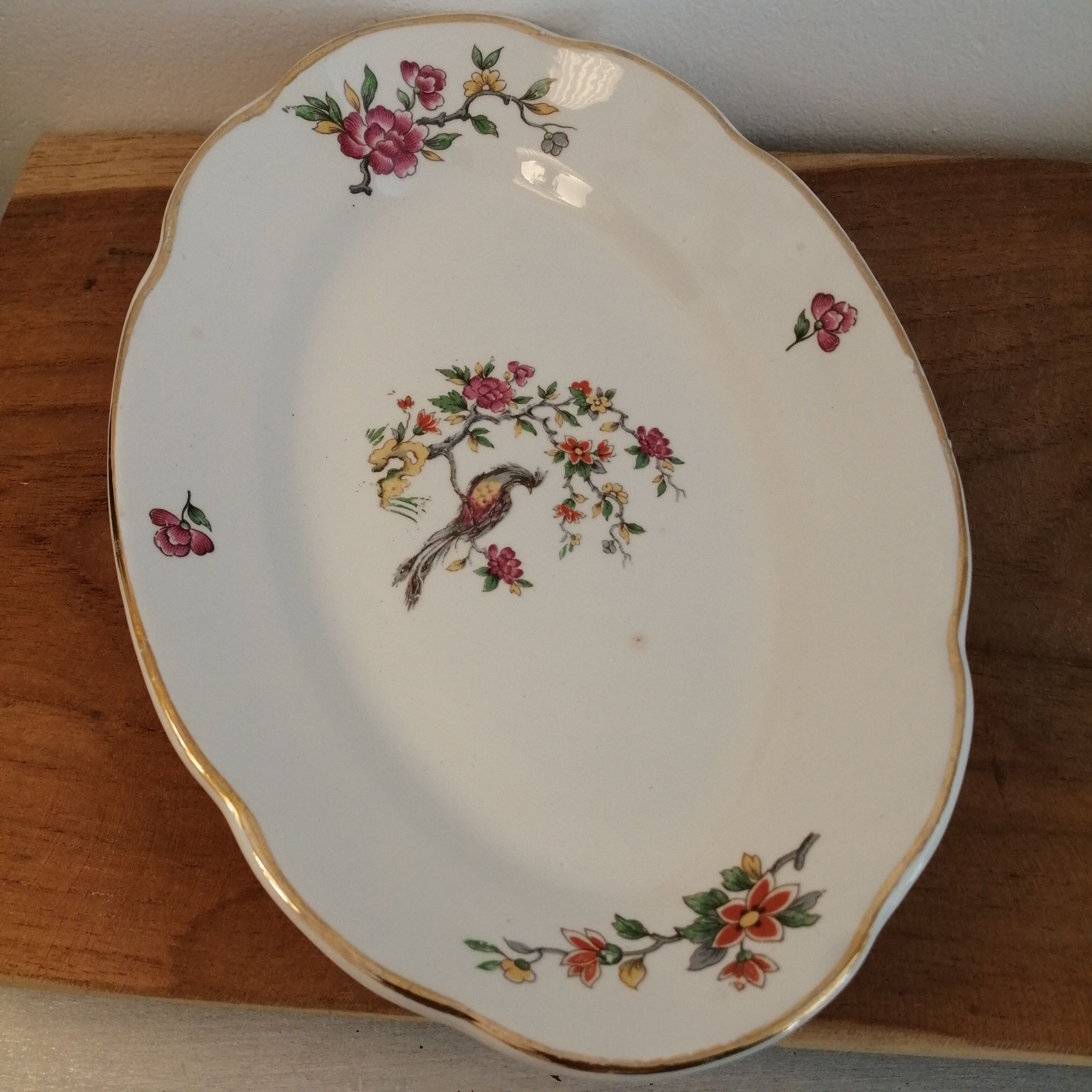 Digoin Sarreguemines oval presentation plates CONDEvintage model