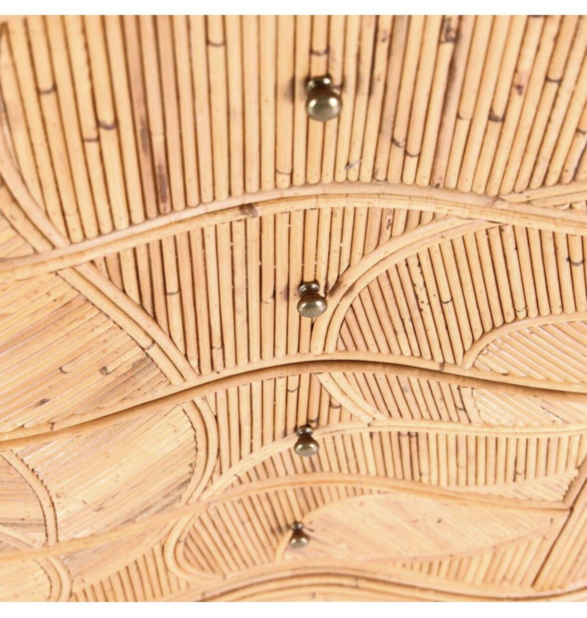Rattan “leaf” chest of drawers
