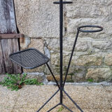 Lampadaire tripode, tablette et porte plantes, vintage, années 50