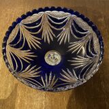 Vase coupe cristal Pbo bleu