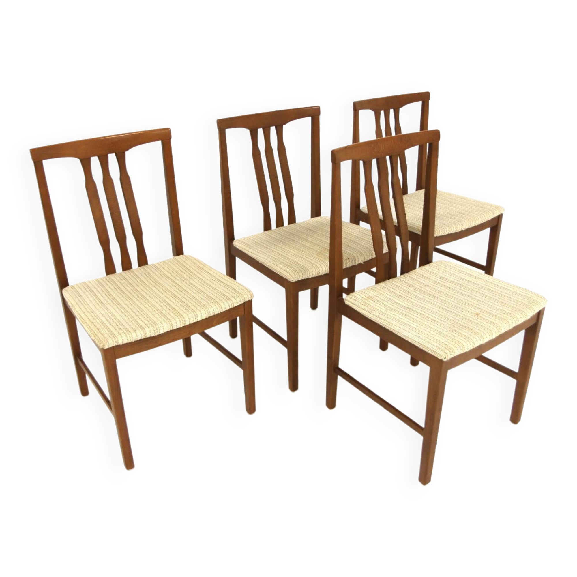 Set of 4 Scandinavian beech chairs, Helmer Petterssons Möbelaffär, Markaryd, Sweden, 1960