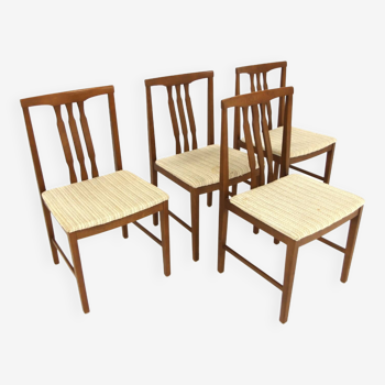 Set of 4 Scandinavian beech chairs, Helmer Petterssons Möbelaffär, Markaryd, Sweden, 1960