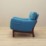 Fauteuil bleu, design danois, années 1960, production : Danemark