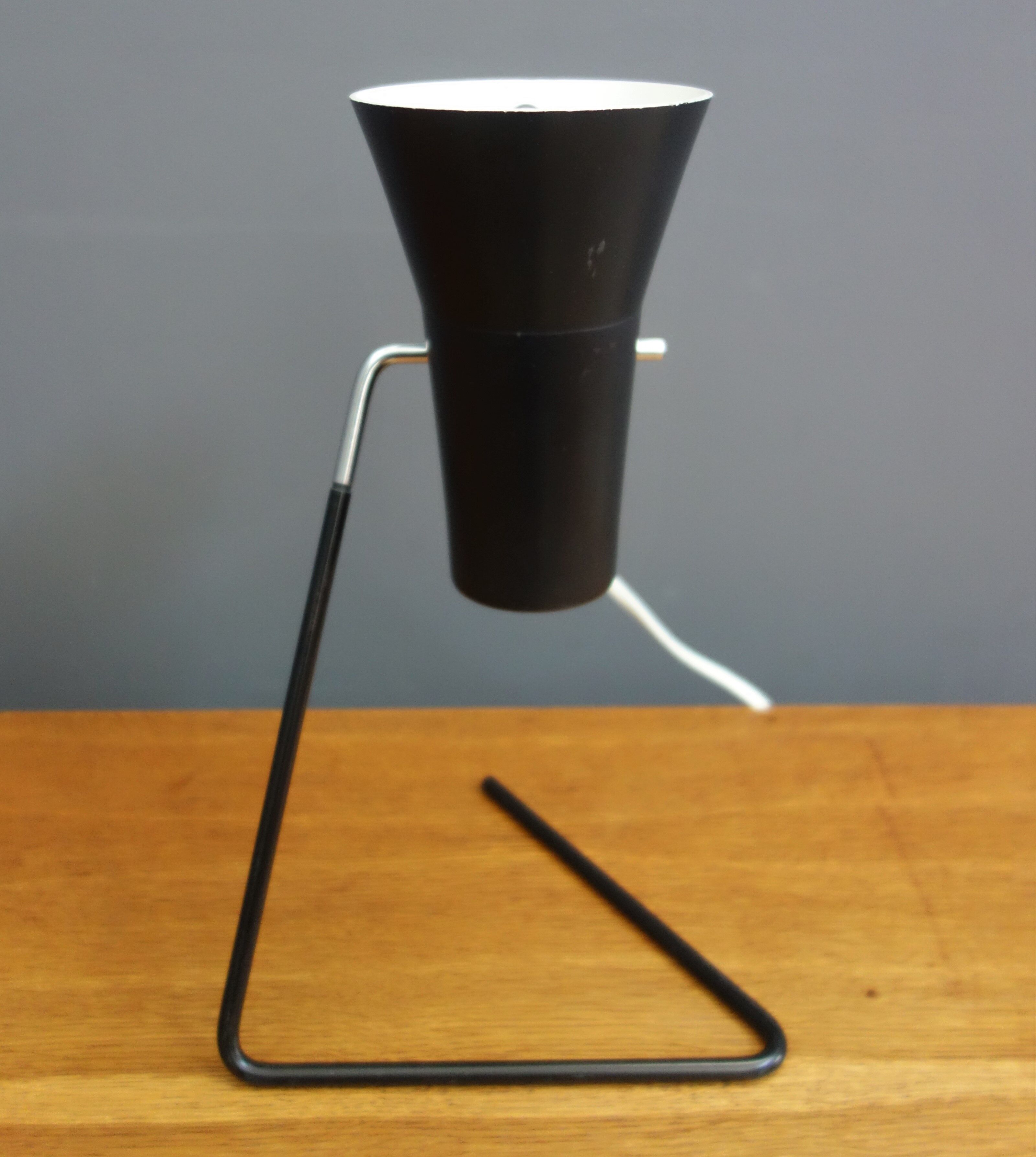 Josef Hurka Black table lamp for Drupol, model 21616 1960s