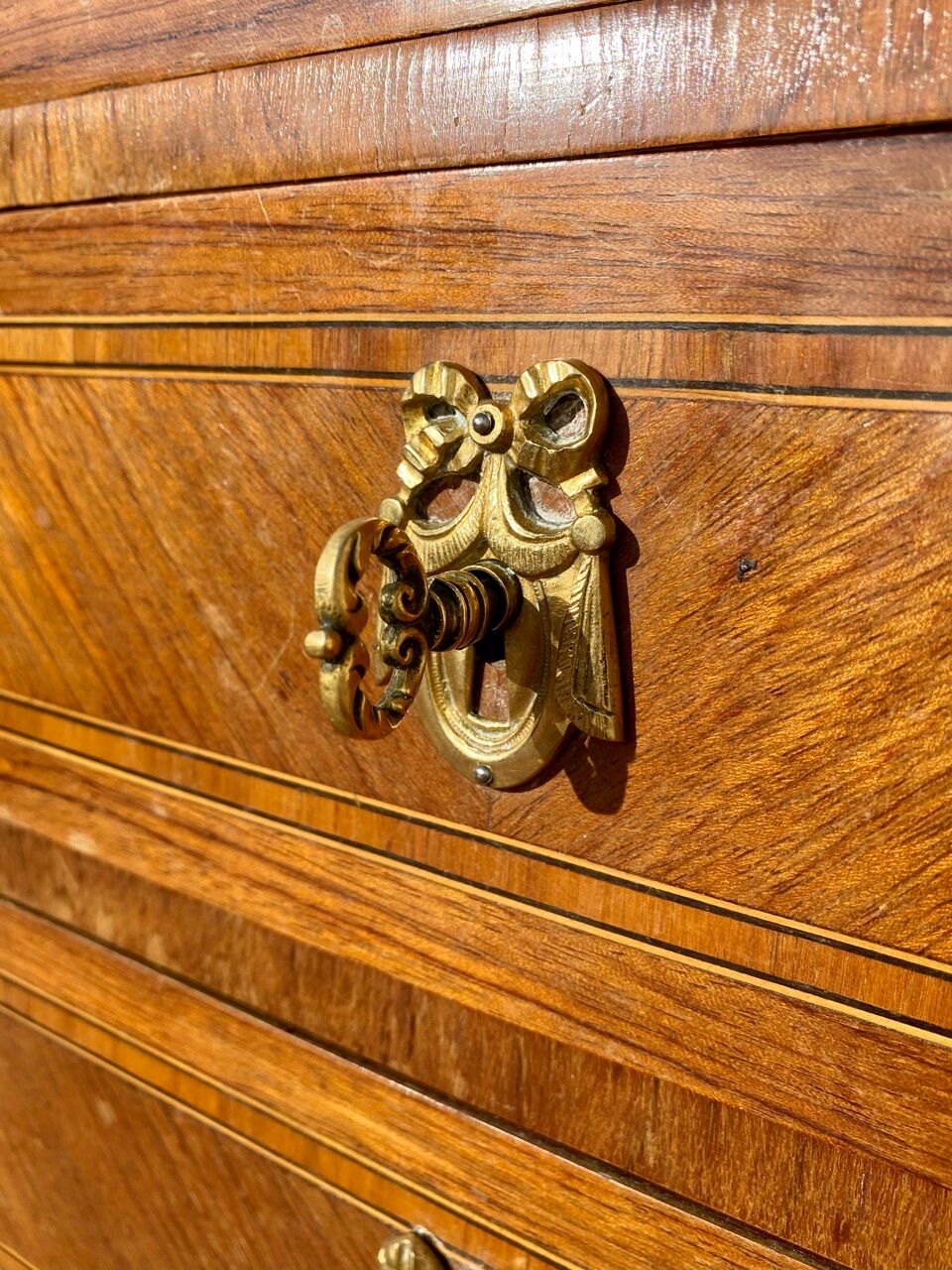 Dresser transition marquetry and bronze style Louis XV