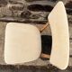 Pair of vintage chairs with upholstered backrest and seat, 1950s style.