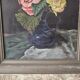Tableau Huile sur Panneau Nature morte - bouquet de Roses Signé Schwarz