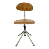 Chaise d'atelier industrielle verte, années 1950