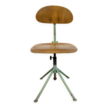 Green Industrial Workshop Chair, 1950s