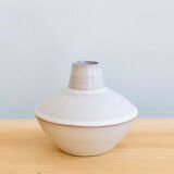 White enamelled terracotta vase