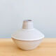 White enamelled terracotta vase