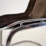 Set of four chrome dining chairs, italy, 1970s