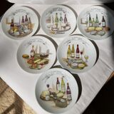 Plateau de fromages en porcelaine avec 6 assiettes assorties