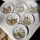 Porcelain cheese platter with 6 matching plates.