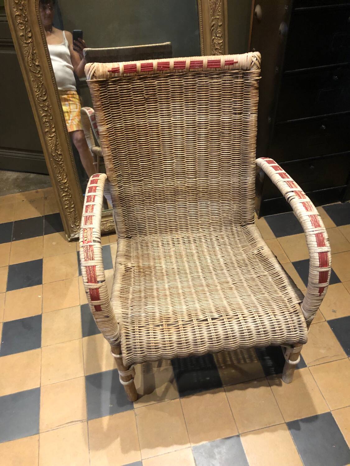 1920s rattan armchair