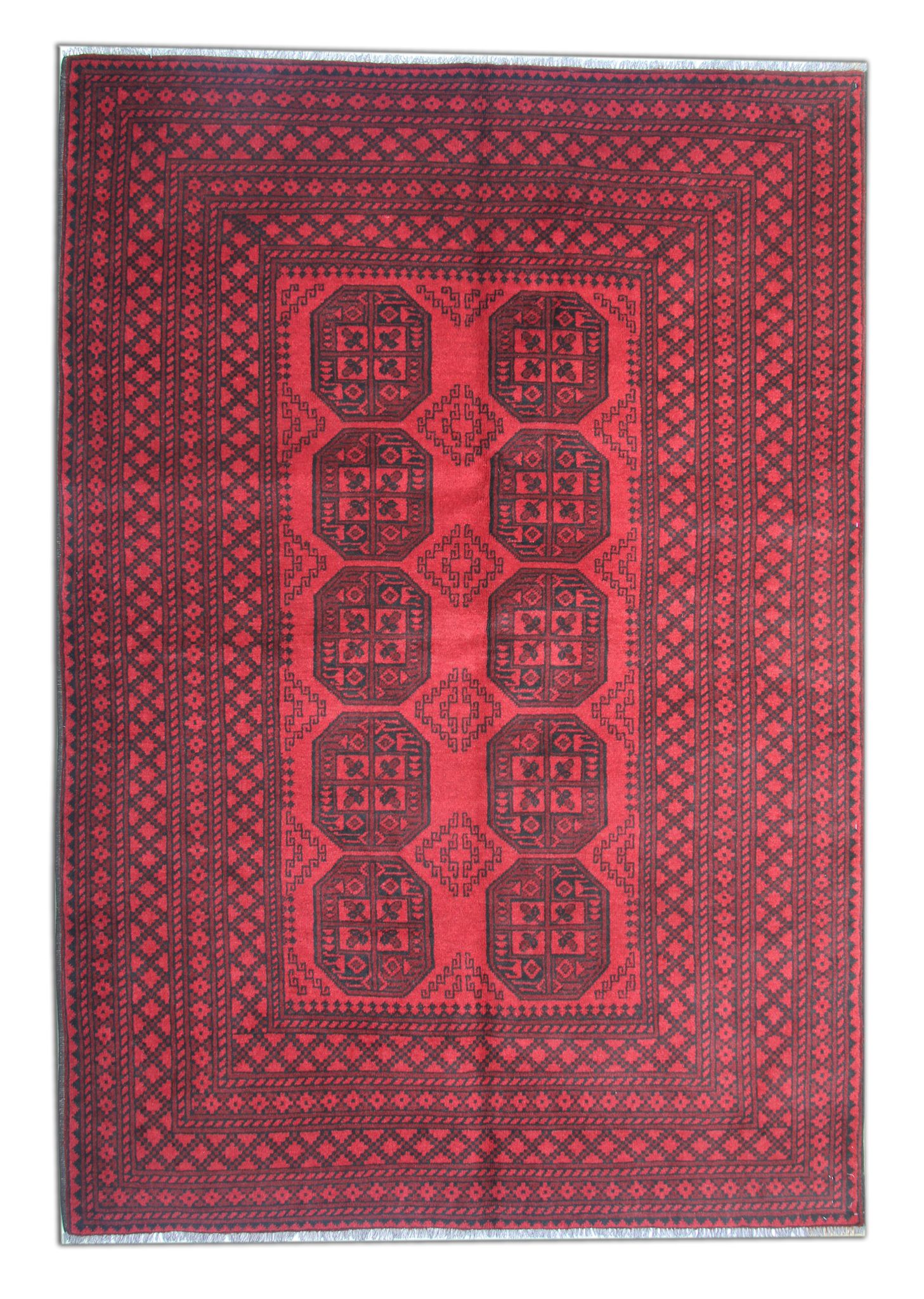Red Wool Carpet Traditional Ziegler Rug- 164x237cm
